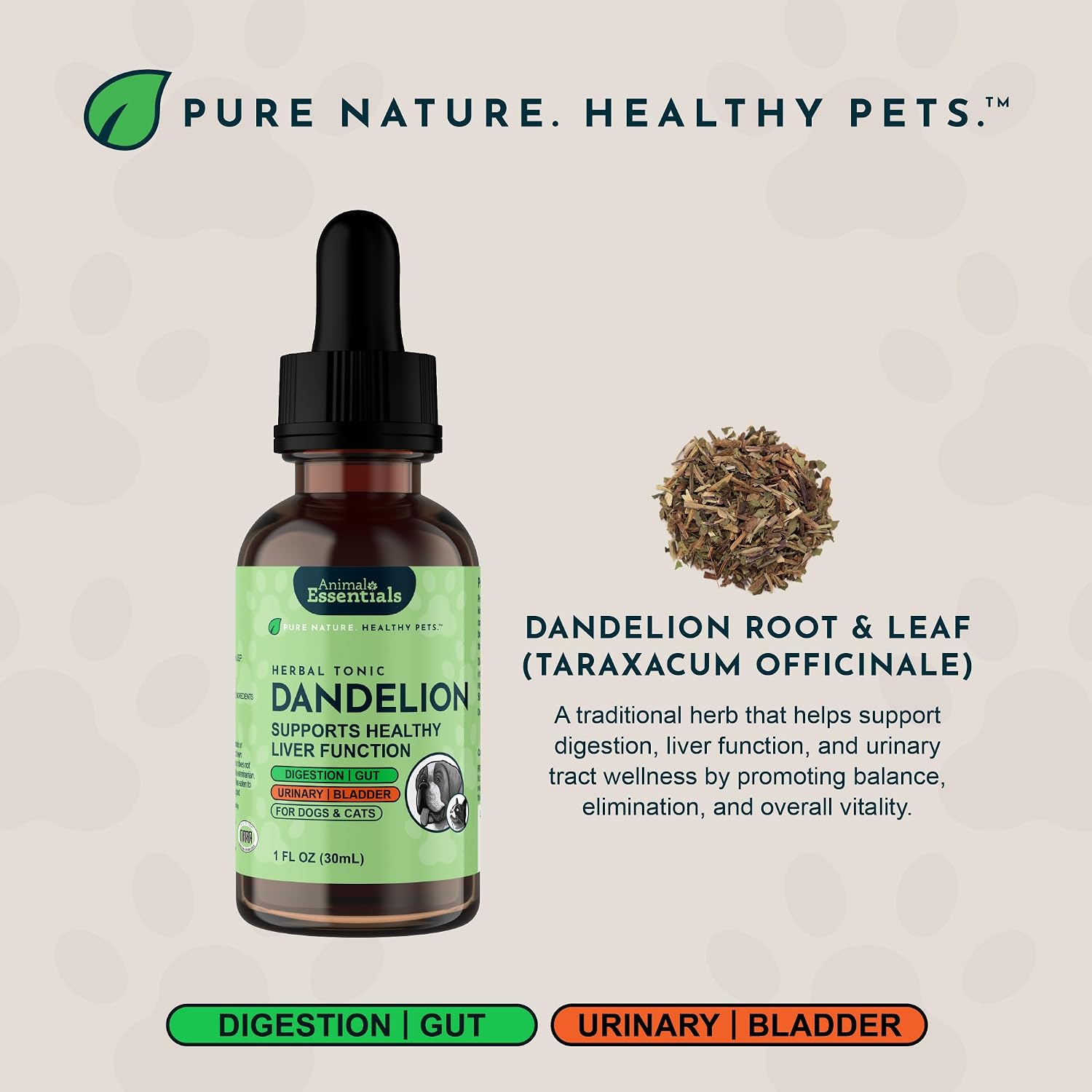 Animal Essentials Herbal Tonic Dandelion Supports Healthy Liver Function for Dogs & Cats - Dog Supplements & Vitamins 6