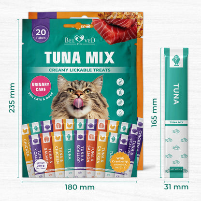 Beloved Pets Chicken & Tuna Mix Creamy Lickable Treats Dual Support for Cats & Dogs 40-count - Lickable Cat Treats 8