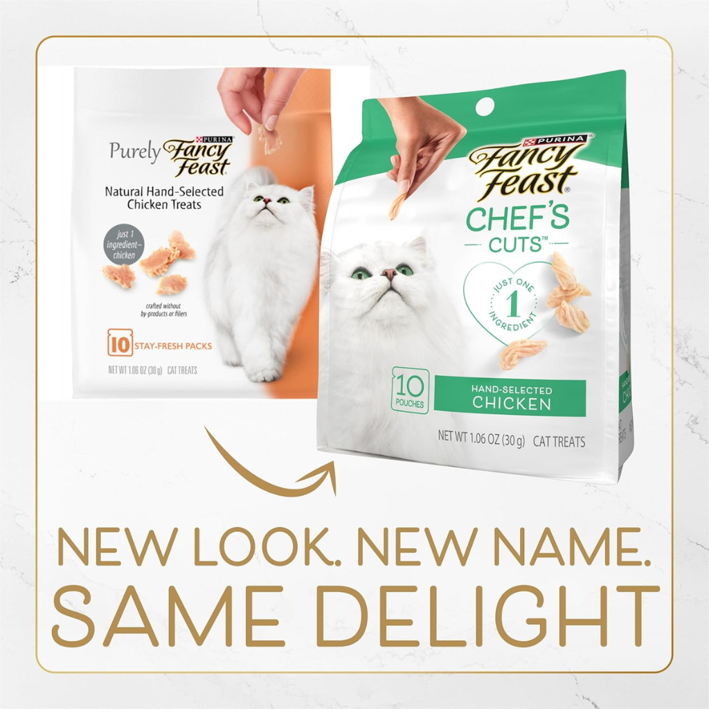 Fancy Feast Purely Natual Hand-Selected Chicken Cat Treats (10 pouches) - Cat Food 2