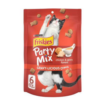 Friskies Party Mix Gravy-Licious Crunch Chicken & Gravy Cat Treats - 6 oz - Cat Treats 8
