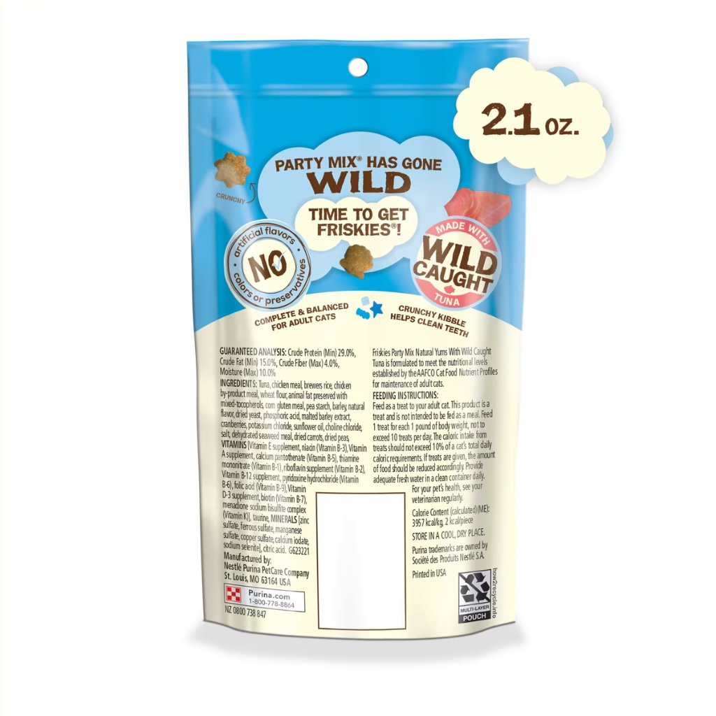 Friskies Party Mix Naturals Real Tuna Crunchy Cat Treats (2.1 oz) - Cat Treats 7