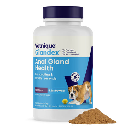 Glandex Anal Gland Support Pork Liver Flavored Powder for Dogs & Cats - 5.5 oz - Dog & Cat Digestive & Probiotics