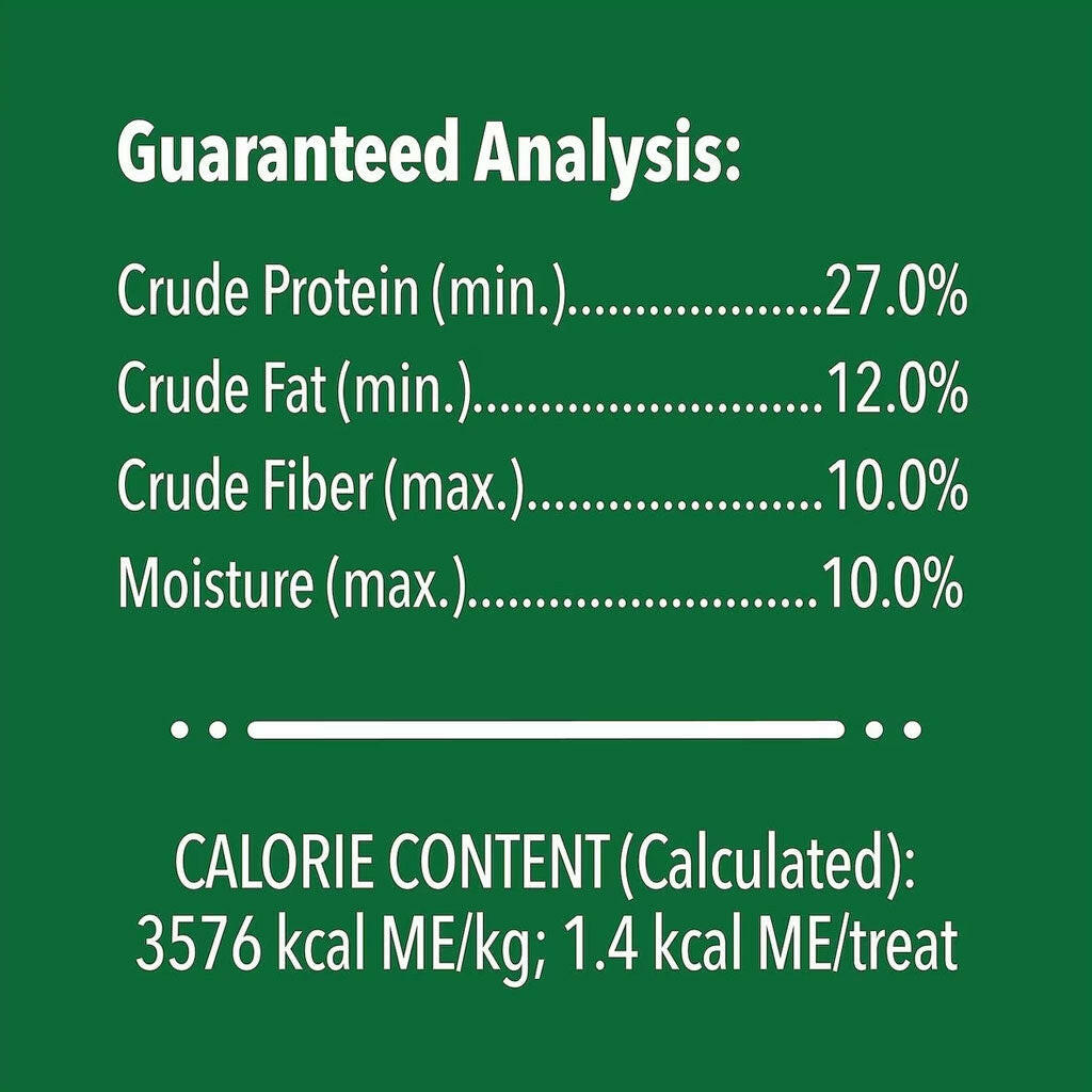 Greenies Feline Oven Roasted Chicken Flavor guaranteed analysis
