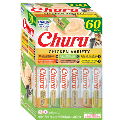 Inaba Churu Chicken Variety Pack Grain-Free Lickable Treat for Cats - Cat Treats 16
