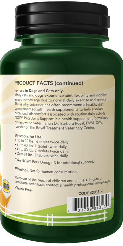 NOW Pets Joint Support Dog & Cat Supplement 90 count - Dog & Cat Supplements & Vitamins 2