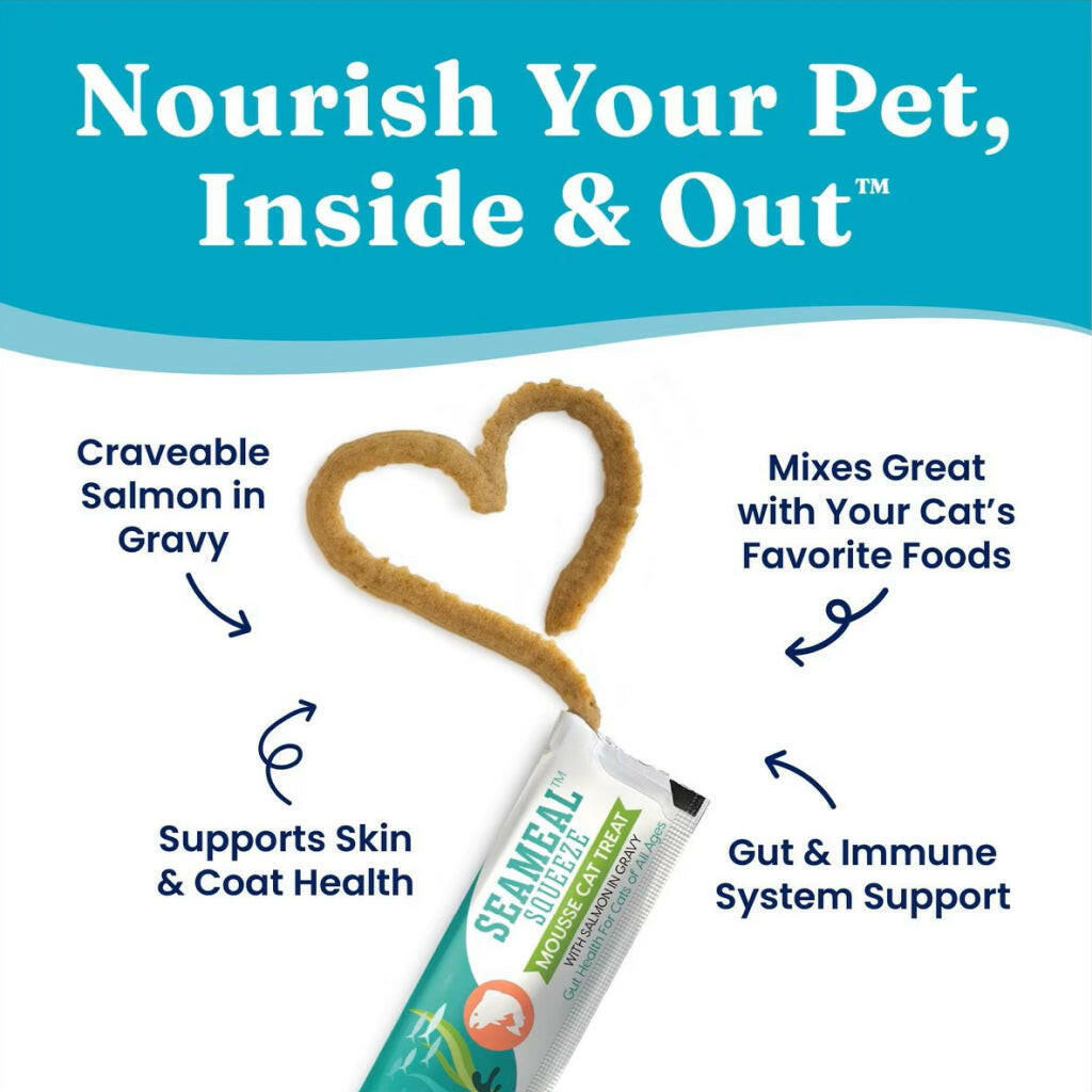 Solid Gold SeaMeal Squeeze Salmon In Gravy Mousse Lickable Cat Treat (0.5 oz tube, pack of 4)