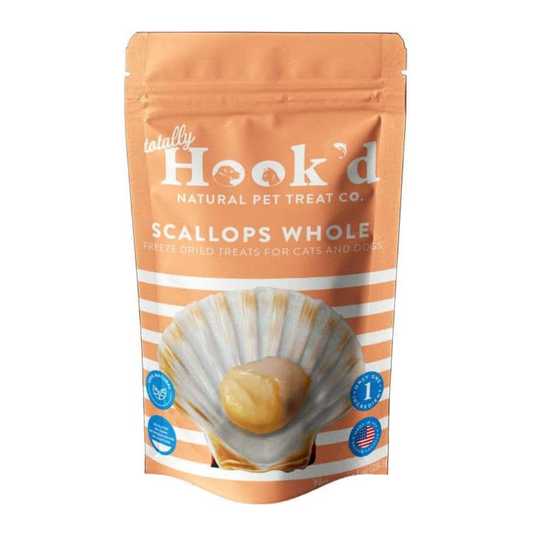Totally Hook’d Freeze-Dried Whole Scallops Dog & Cat Treats (1 oz) - Dog & Cat Treats 1
