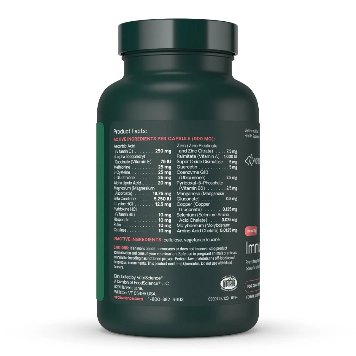 VetriScience Immune Plus for Dogs - Over 30lbs (120 capsules) - Dog Supplements & Vitamins 15