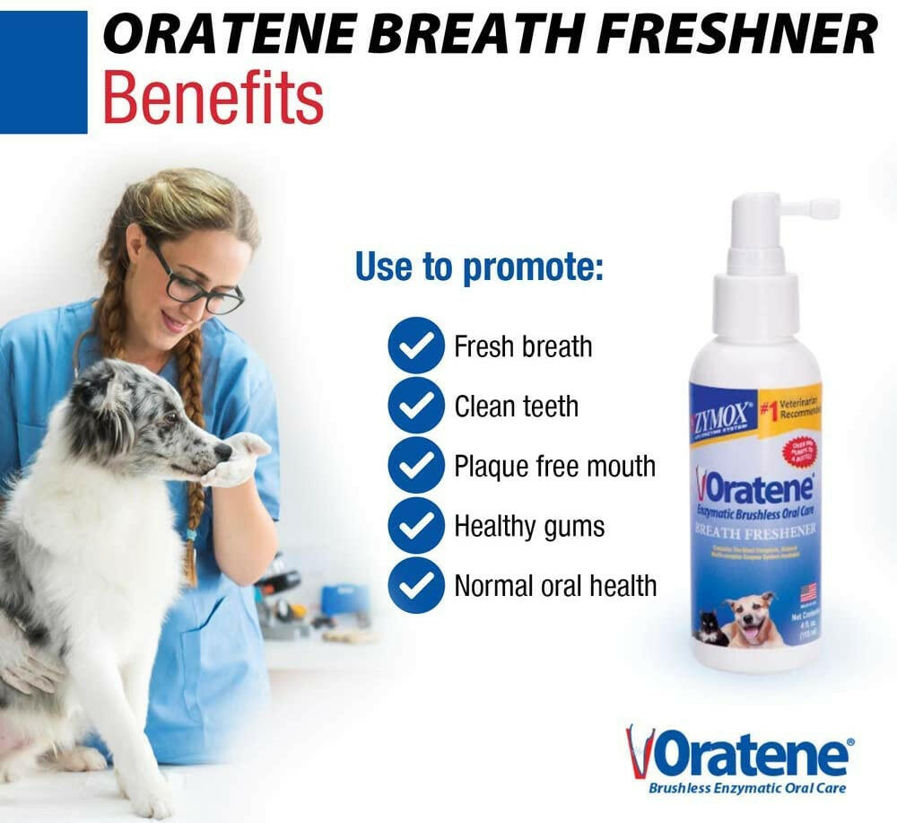 Zymox Oratene Enzyme Breath Freshener Spray for Dogs & Cats - Benefits